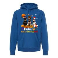 Schnauzer Dog Happy Hallothanksmas Xmas Dog Lover Gift Premium Hoodie