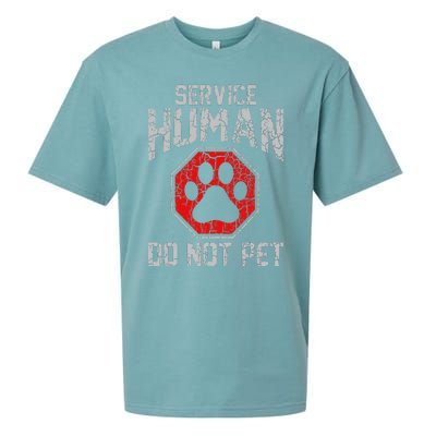 Service Dog Human Do Not Pet Funny Vintage Rescue Dog Owner Sueded Cloud Jersey T-Shirt