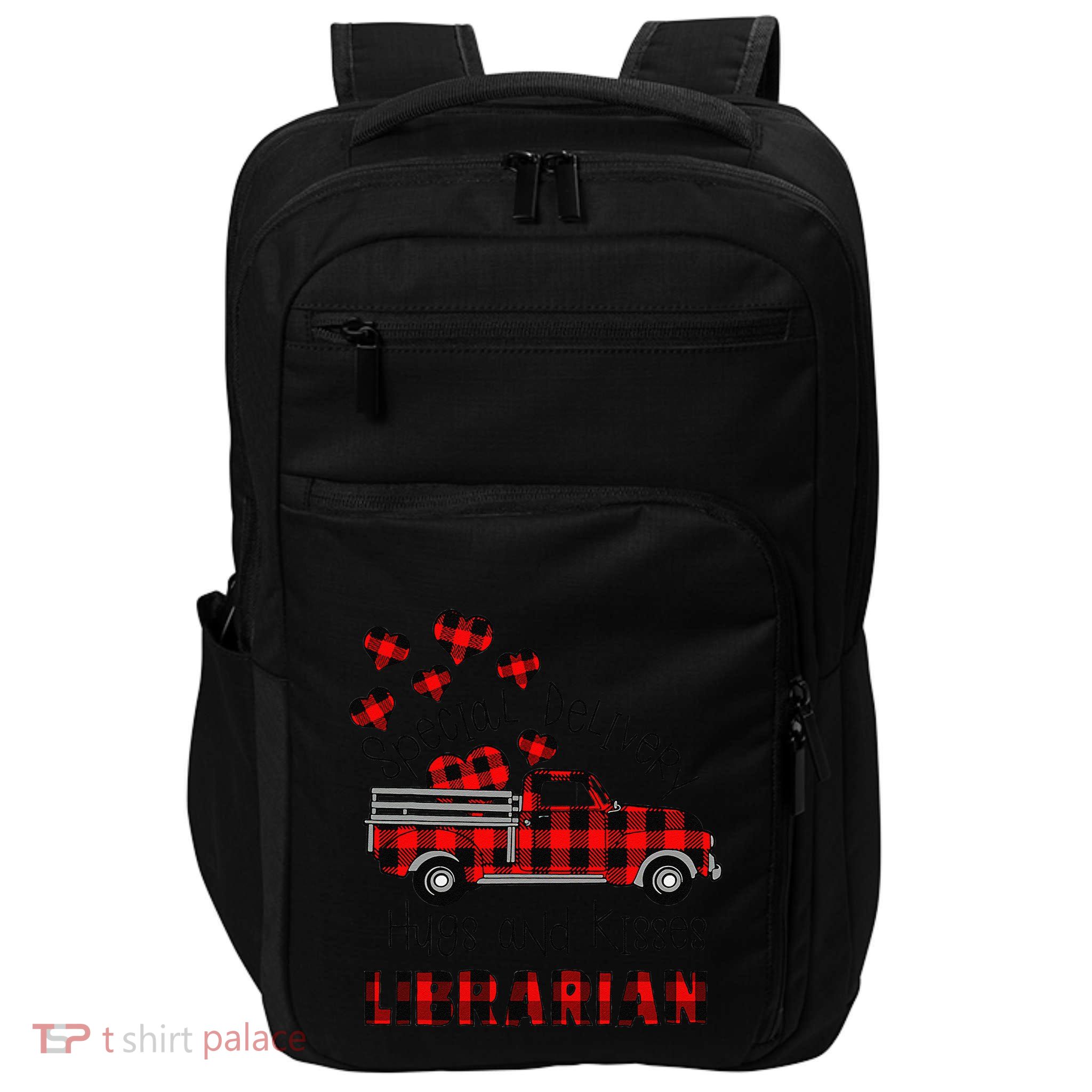 Special Delivery Hug And Kisses Librarian Valentine's Day Impact Tech Backpack
