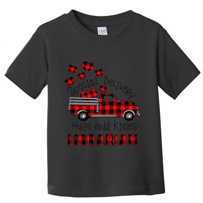 Special Delivery Hug And Kisses Librarian Valentine's Day Toddler T-Shirt