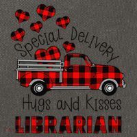 Special Delivery Hug And Kisses Librarian Valentine's Day Cotton Canvas Backpack