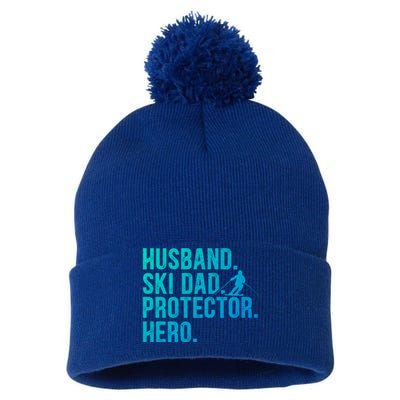 Ski Dad Husband Hero Gift Pom Pom 12in Knit Beanie