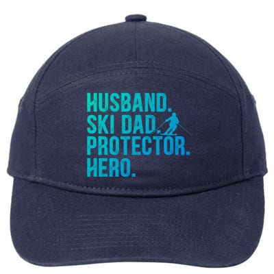 Ski Dad Husband Hero Gift 7-Panel Snapback Hat