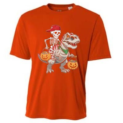 Skeleton Dinosaur Halloween Costume Meaningful Gift Cooling Performance Crew T-Shirt