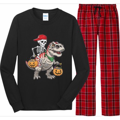 Skeleton Dinosaur Halloween Costume Meaningful Gift Long Sleeve Pajama Set