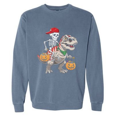 Skeleton Dinosaur Halloween Costume Meaningful Gift Garment-Dyed Sweatshirt