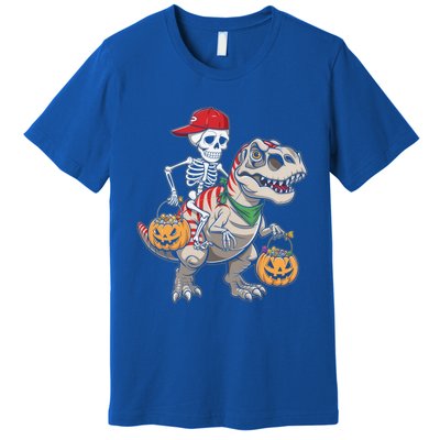 Skeleton Dinosaur Halloween Costume Meaningful Gift Premium T-Shirt