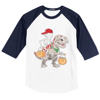 Skeleton Dinosaur Halloween Costume Meaningful Gift Baseball Sleeve Shirt