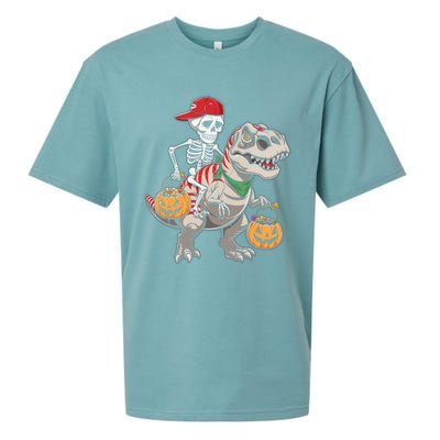 Skeleton Dinosaur Halloween Costume Meaningful Gift Sueded Cloud Jersey T-Shirt