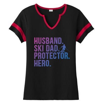 Ski Dad Husband Hero Gift Ladies Halftime Notch Neck Tee