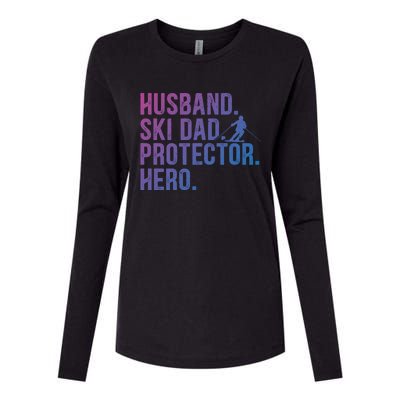 Ski Dad Husband Hero Gift Womens Cotton Relaxed Long Sleeve T-Shirt