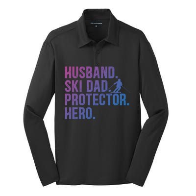 Ski Dad Husband Hero Gift Silk Touch Performance Long Sleeve Polo