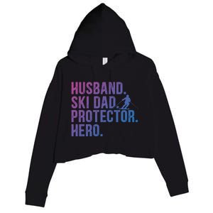 Ski Dad Husband Hero Gift Crop Fleece Hoodie