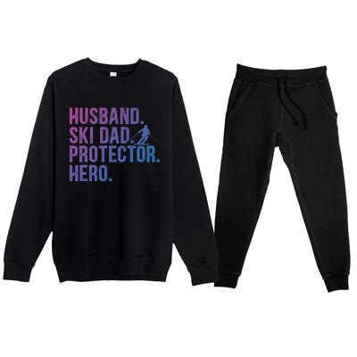 Ski Dad Husband Hero Gift Premium Crewneck Sweatsuit Set