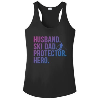 Ski Dad Husband Hero Gift Ladies PosiCharge Competitor Racerback Tank