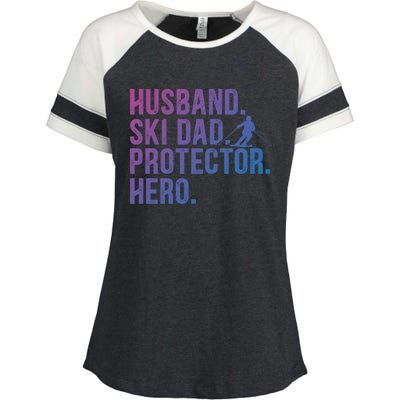 Ski Dad Husband Hero Gift Enza Ladies Jersey Colorblock Tee