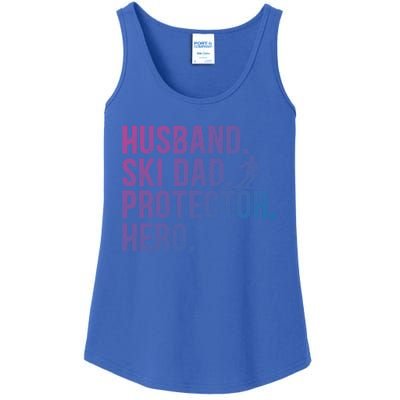 Ski Dad Husband Hero Gift Ladies Essential Tank