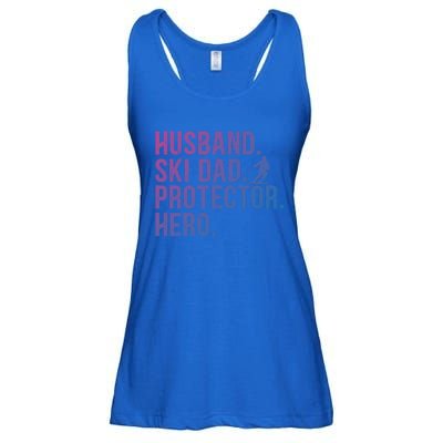 Ski Dad Husband Hero Gift Ladies Essential Flowy Tank