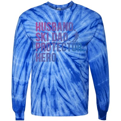 Ski Dad Husband Hero Gift Tie-Dye Long Sleeve Shirt