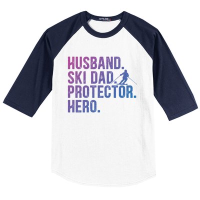 Ski Dad Husband Hero Gift Baseball Sleeve Shirt