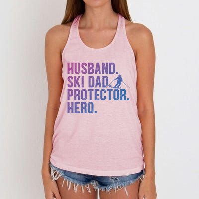 Ski Dad Husband Hero Gift Women's Knotted Racerback Tank