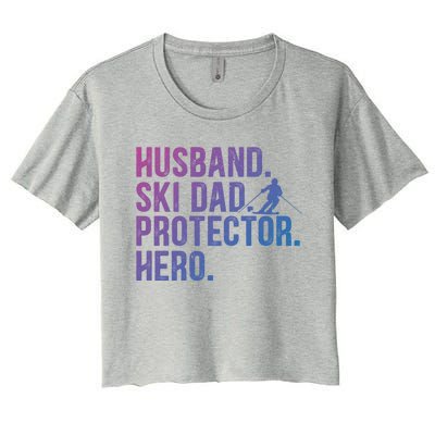 Ski Dad Husband Hero Gift Women's Crop Top Tee