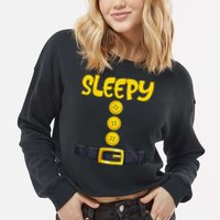 Sleepy Dwarf Halloween Costume Funny Gift Idea Sleepy Dwarf Cropped Pullover Crew