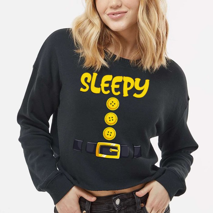 Sleepy Dwarf Halloween Costume Funny Gift Idea Sleepy Dwarf Cropped Pullover Crew