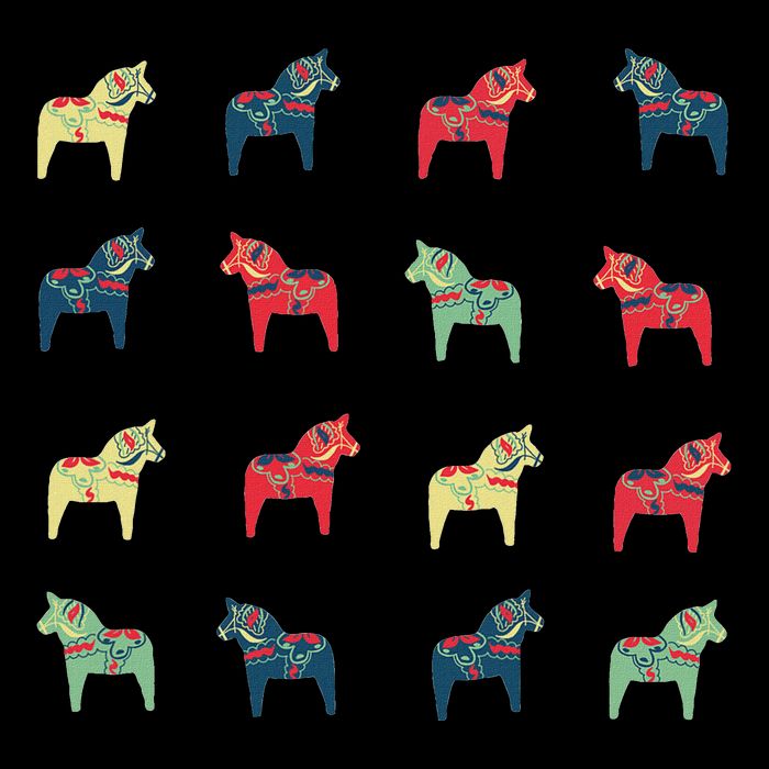 Swedish Dala Horses Dalecarlian Cooling Performance Crew T-Shirt