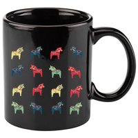 Swedish Dala Horses Dalecarlian 11oz C Handle Ceramic Mug