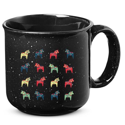 Swedish Dala Horses Dalecarlian 15oz Campfire Ceramic Mug