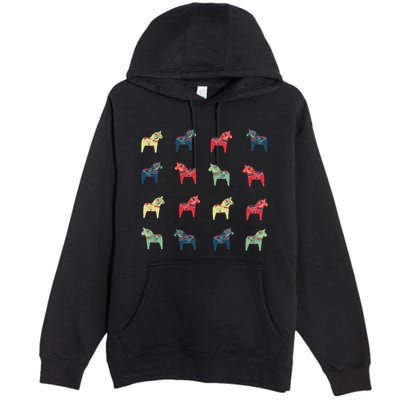Swedish Dala Horses Dalecarlian Premium Pullover Hoodie