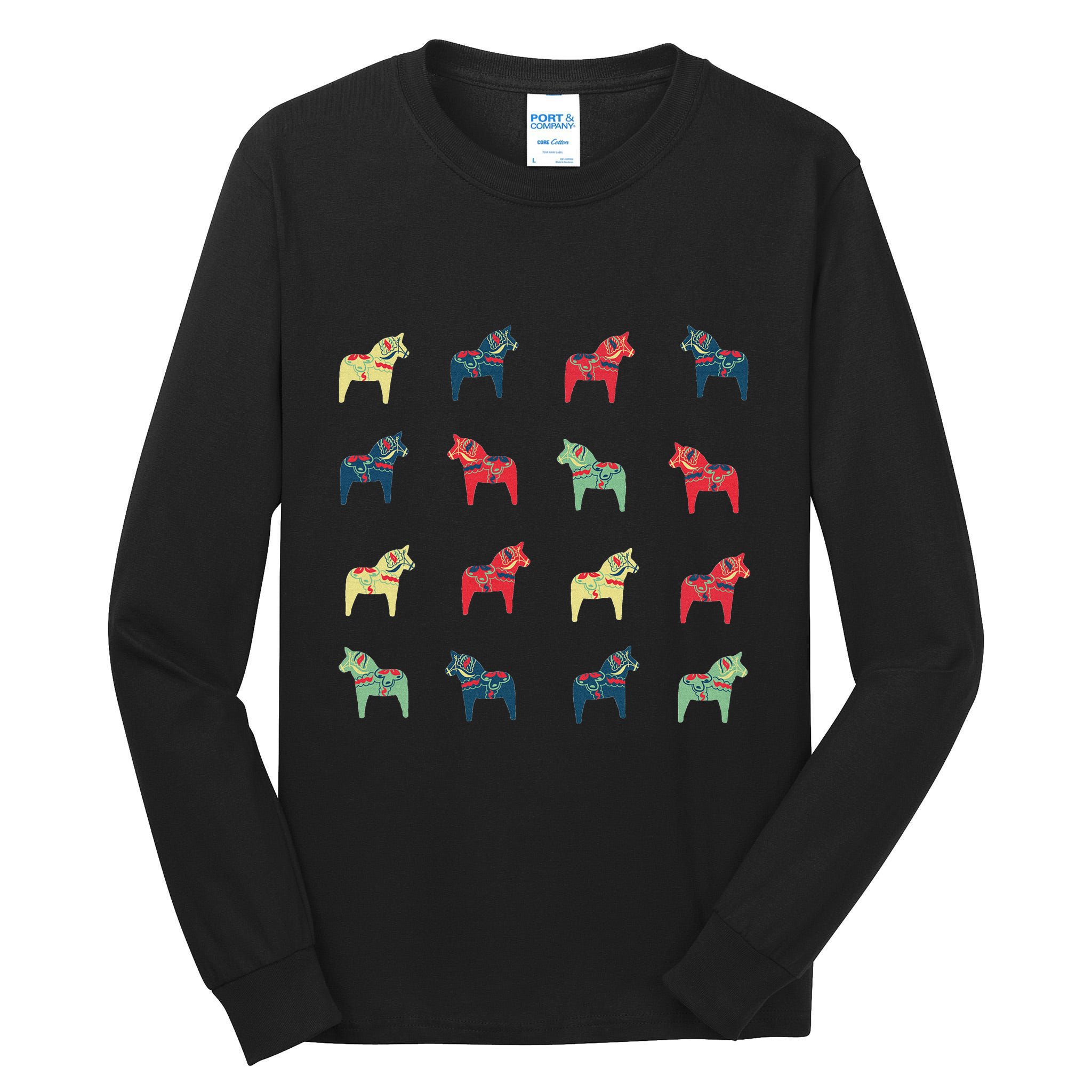 Swedish Dala Horses Dalecarlian Tall Long Sleeve T-Shirt