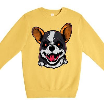 Spooky Dog Halloween Puppy Lover Spooky Zombie Dog Halloween Corgi Costume Funny Premium Crewneck Sweatshirt