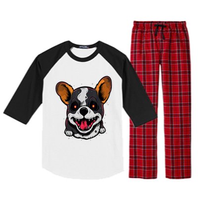 Spooky Dog Halloween Puppy Lover Spooky Zombie Dog Halloween Corgi Costume Funny Raglan Sleeve Pajama Set