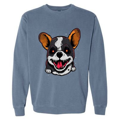 Spooky Dog Halloween Puppy Lover Spooky Zombie Dog Halloween Corgi Costume Funny Garment-Dyed Sweatshirt