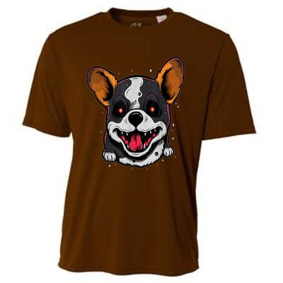 Spooky Dog Halloween Puppy Lover Spooky Zombie Dog Halloween Corgi Costume Funny Cooling Performance Crew T-Shirt