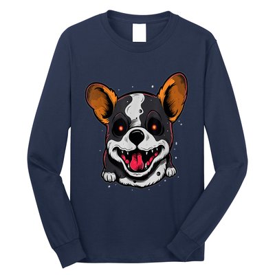 Spooky Dog Halloween Puppy Lover Spooky Zombie Dog Halloween Corgi Costume Funny Long Sleeve Shirt