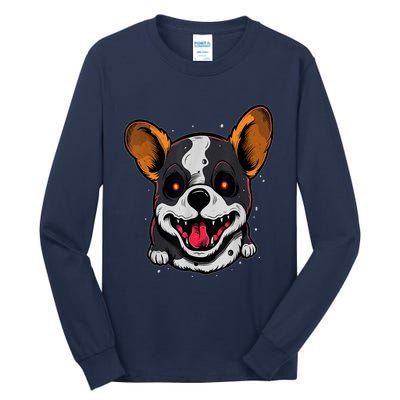 Spooky Dog Halloween Puppy Lover Spooky Zombie Dog Halloween Corgi Costume Funny Tall Long Sleeve T-Shirt