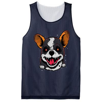 Spooky Dog Halloween Puppy Lover Spooky Zombie Dog Halloween Corgi Costume Funny Mesh Reversible Basketball Jersey Tank