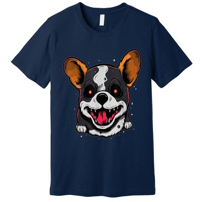 Spooky Dog Halloween Puppy Lover Spooky Zombie Dog Halloween Corgi Costume Funny Premium T-Shirt