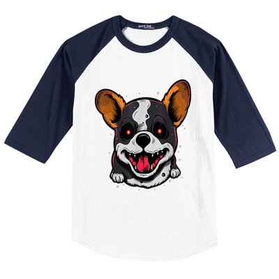 Spooky Dog Halloween Puppy Lover Spooky Zombie Dog Halloween Corgi Costume Funny Baseball Sleeve Shirt