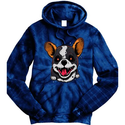 Spooky Dog Halloween Puppy Lover Spooky Zombie Dog Halloween Corgi Costume Funny Tie Dye Hoodie