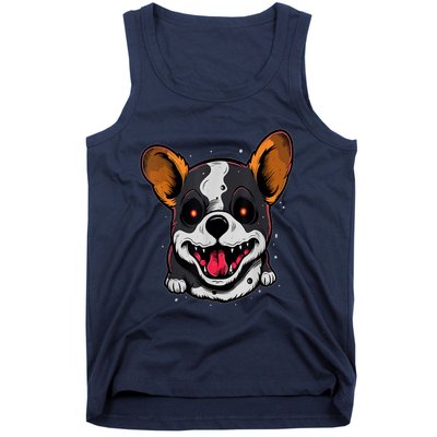 Spooky Dog Halloween Puppy Lover Spooky Zombie Dog Halloween Corgi Costume Funny Tank Top