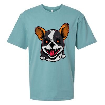 Spooky Dog Halloween Puppy Lover Spooky Zombie Dog Halloween Corgi Costume Funny Sueded Cloud Jersey T-Shirt