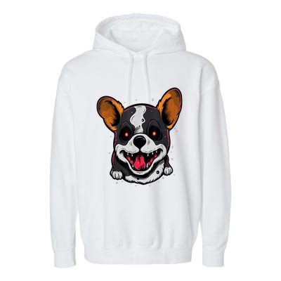 Spooky Dog Halloween Puppy Lover Spooky Zombie Dog Halloween Corgi Costume Funny Garment-Dyed Fleece Hoodie