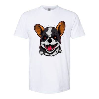 Spooky Dog Halloween Puppy Lover Spooky Zombie Dog Halloween Corgi Costume Funny Softstyle CVC T-Shirt