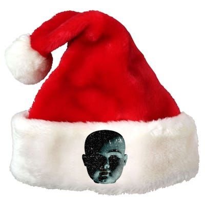 Scary Doll Head Super Creepy Halloween Premium Christmas Santa Hat