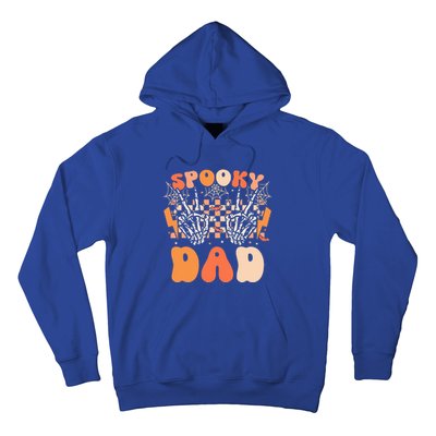 Spooky Dad Halloween Skeleton Costume Retro Groovy Hoodie