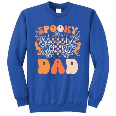 Spooky Dad Halloween Skeleton Costume Retro Groovy Sweatshirt